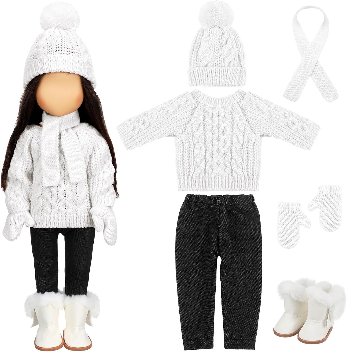 Bencailor 18 inch doll clothes set with jacket, vest, pants, hat and high boots in Christmas cowgirl - view 5