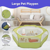 Pawaboo 5-in-1 Chicken Brooder Box for Chick Starter Kit, Includes Pet Cage Tent, Chicks Perch, Chick Feeder, 1.1L Chick Waterer, Baby Chick Supplies (Brooder Set), Green + Red + Wood Color