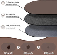 Cat Food Mat Small, 20''x12'' Absorbent Cat Feeding Mat - 20''x12'' / Brown - image 2