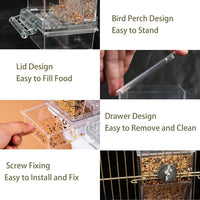 Automatic No Mess Bird Feeder Water Dispenser Set – Essentials for Birds - Transparent + Blue - image 3