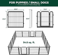 FXW Rollick Unleashed Dog Playpen for Indoor, Yard, RV Camping, 24 inch 16 Panels for Small and Puppy Dogs, Black│Patented