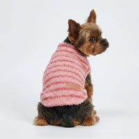 Fitwarm 2 Pack Striped Fleece Dog Sweater - Large / Pink-Lavender - image 2