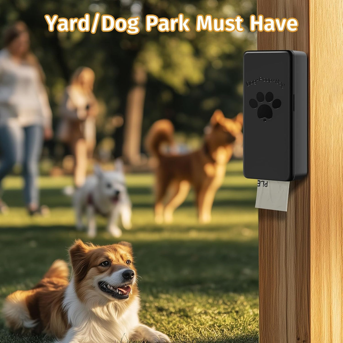 Dog Poop Bag Dispenser, Wall-Mounted Dog Bag dispenser Outdoor or Indoor for Doggy and Pets, Black - Black - image 2