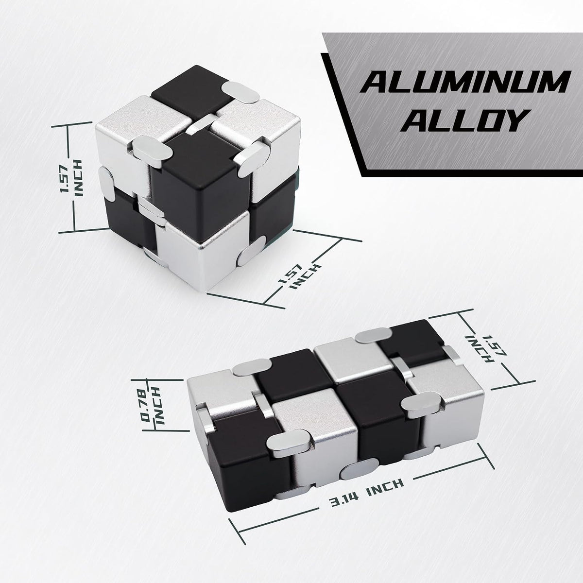 DOLASEV silver metal infinity cube fidget toy made of zinc alloy - view 26