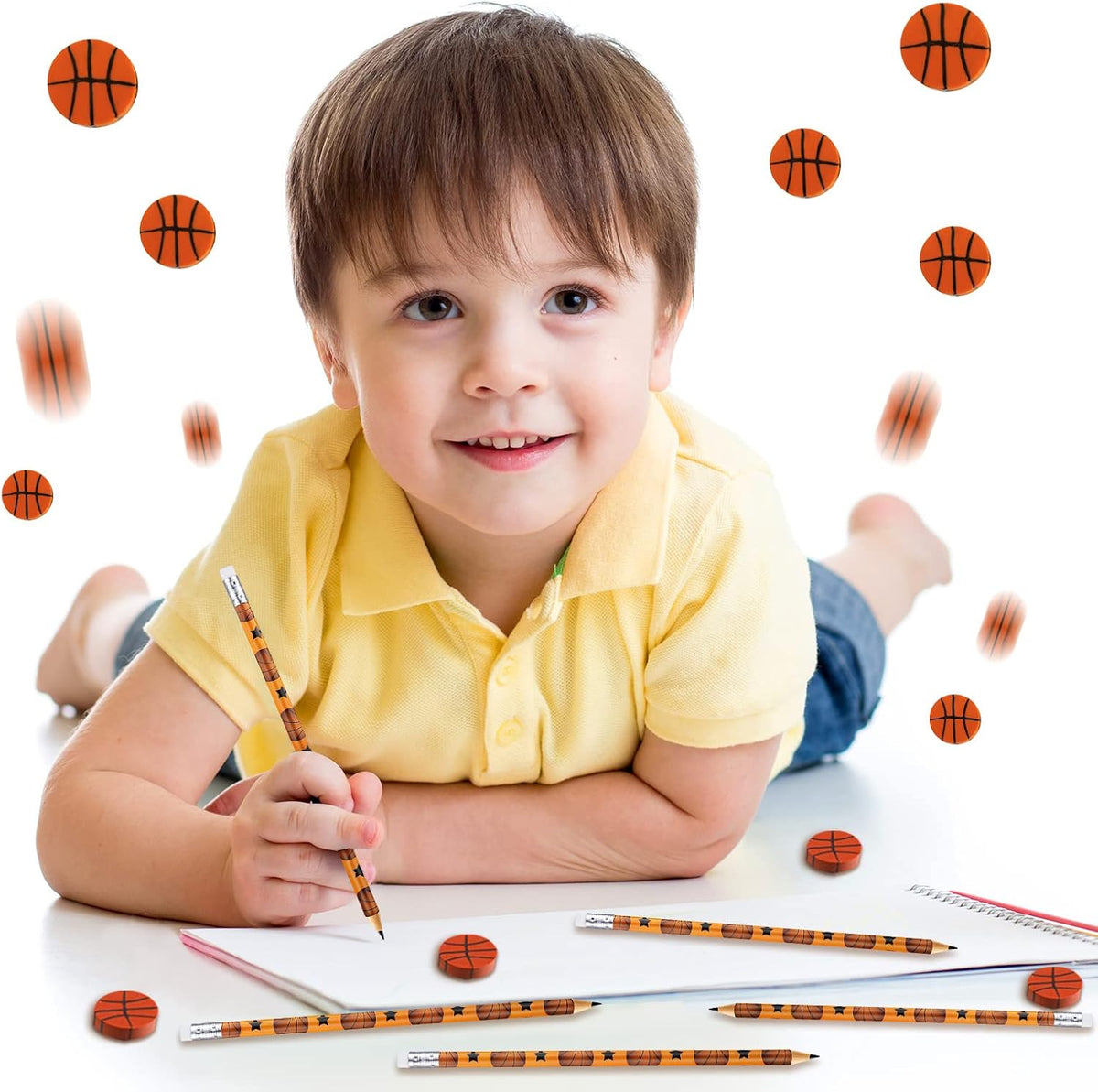 Tinlade 72 Pcs Sports Pencils and Erasers for Boys, Party Favors – Fun for Kids & Family - Basketball - image 4