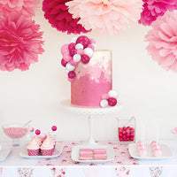 32 PCS Colorful Ball Shaped Cake Topper Pearl Balls Cupcake Cake - Pink White Hot Pink - image 3