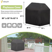 Iceberg Elf black waterproof outdoor playhouse cover with drawstring hem - view 11