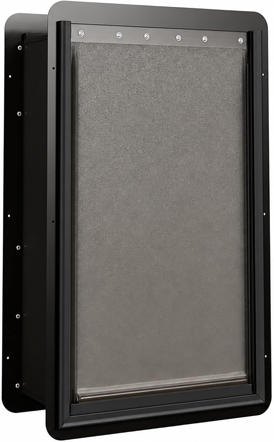 URSPET Medium Dog Door for Wall, 3-Flap Insulated, Steel Frame - Black / X-Large / For Door
