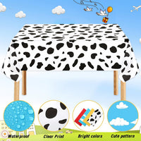 NOVWANG kids party tablecloth 4-pack in red, yellow, cloud and cow print - view 27