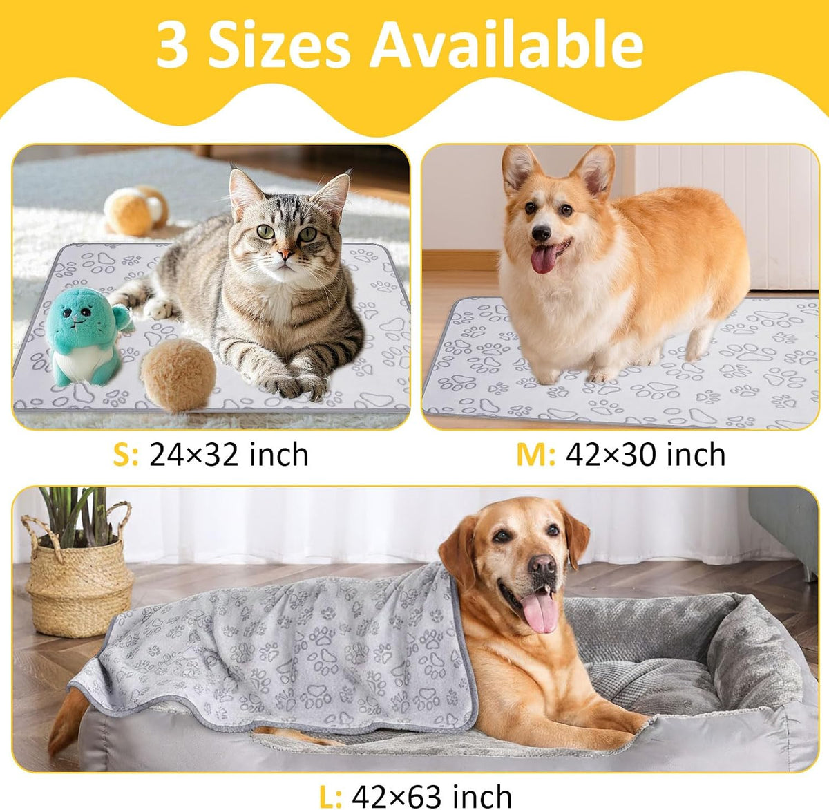 41" x 30" Dog Blankets for Medium Dogs, Cat - 41" x 30" / Grey / 2 - image 3