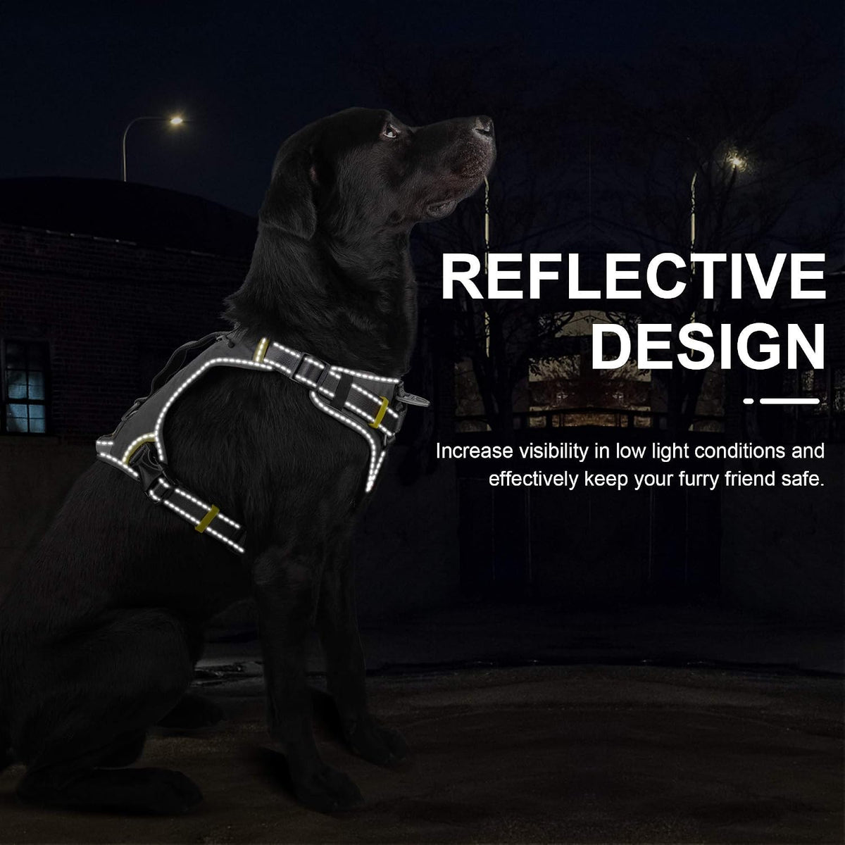 Fida Dog Harness, No-Pull Pet Vest with Saddle Bags Backpack - Small (Neck:14"-18";Chest:20"-22.5") / Black - image 4