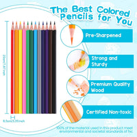 Toidgy 288 count bulk colored pencils in 24 boxed packs of 12 colors - view 4