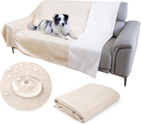 Thin Reversible Waterproof Protective Bed Cover, for Pets - Twin 90 x 55 inch / Beige - image 4
