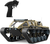 Mostop RC Tank Car, 1:16 Scale 2.4Ghz Remote Control Crawler High Speed Tank, Off-Road RC Tracked - Brown Yellow
