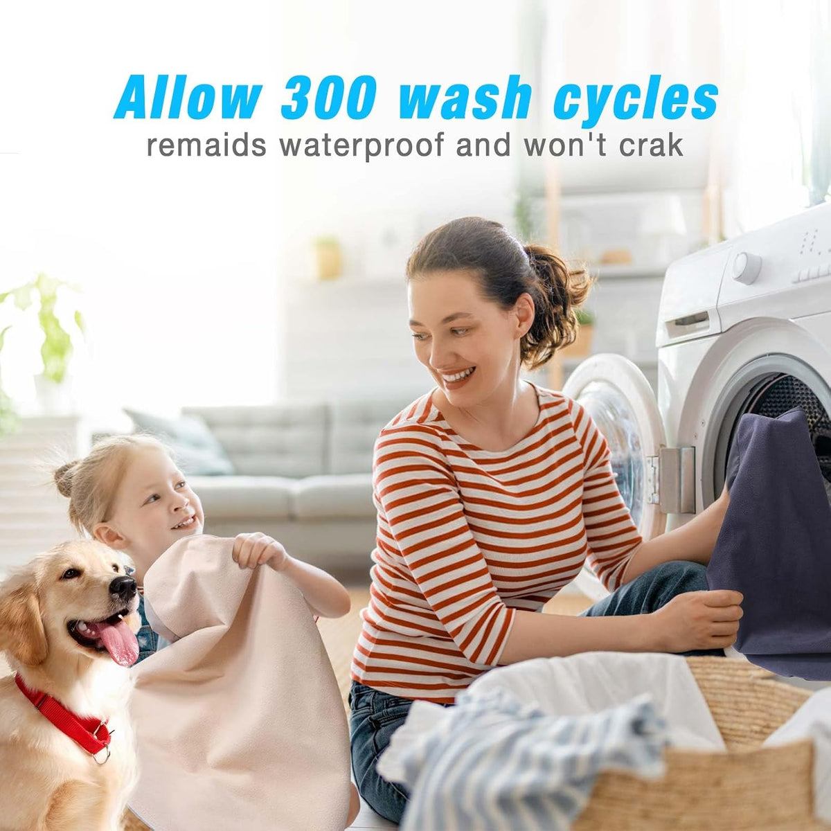 Dog Bed Covers Replacement Washable 100% Waterproof Dog Bed Sheets - Blue-36 x 27 inch - image 3