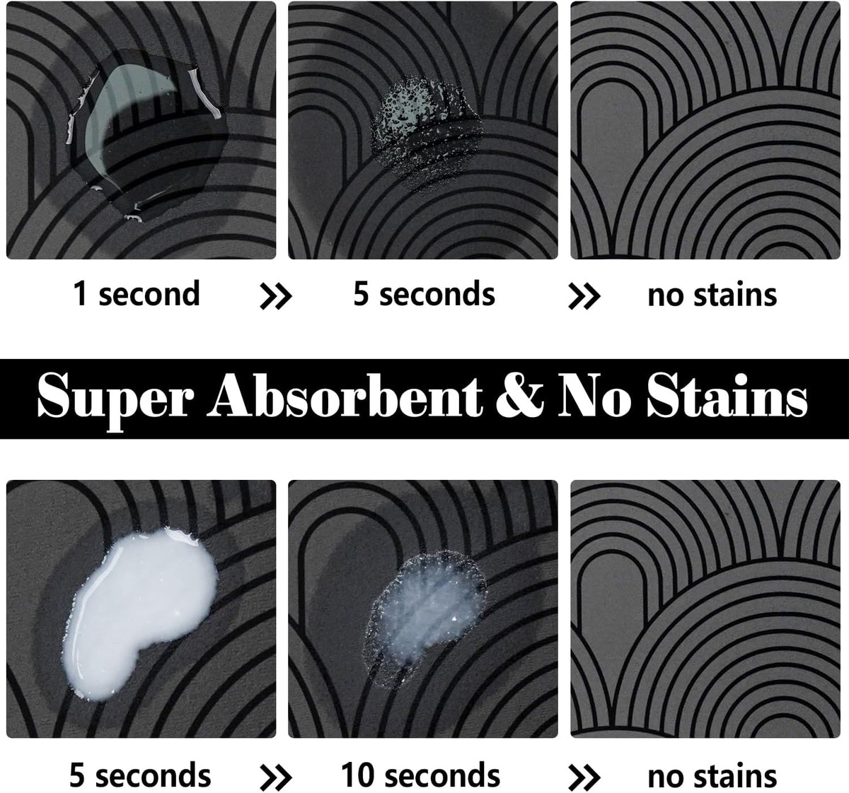 Dog Food Mats for Floors Absorbent, Pet Cat Food Mat - XL(24"×32") / 01-Dark Grey - image 2
