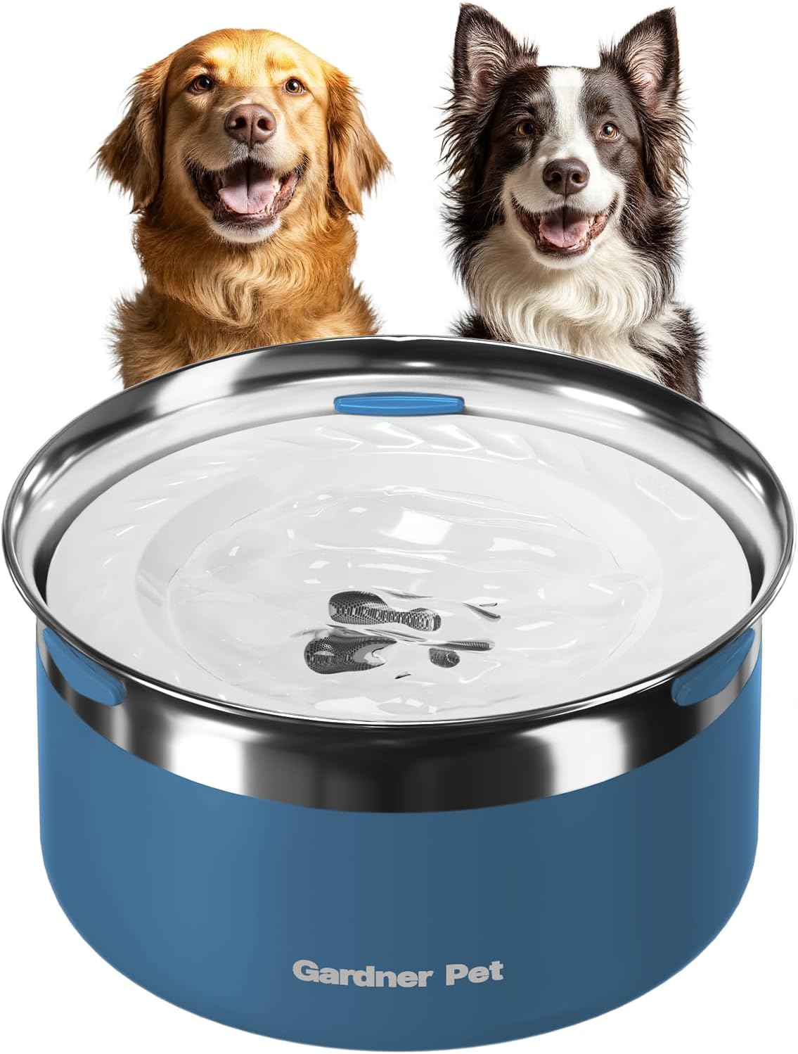 Gardner Pet Dog Bowls 1 Gallon Stainless Steel Dog Water Bowl – Essentials for Dogs - Blue / Large (3.85L)