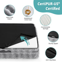 COZY KISS Orthopedic Large Dog Bed, Washable Pet Bed – Essentials for Dogs - XL (42x30x7 inch) / Grey - image 3