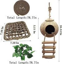 Leopard Gecko Coconut Hut with Ladder - 【Style E】 - image 4