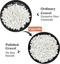5 lbs White Pebbles for Indoor Plants, 3/8 Inch Decorative White Gravel, Polished River Rocks for Potted Plants Vase Cactus Bird Bath and Outdoor Garden Landscaping