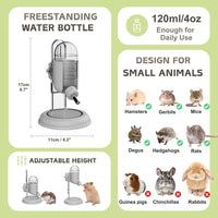 Hamster Water Bottle with Stand - Gray / 4oz - image 2