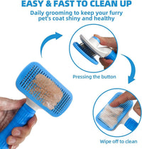 Bath Grooming Kit for Pets, Hair Brush Set with Towel - 9-Blue - image 3