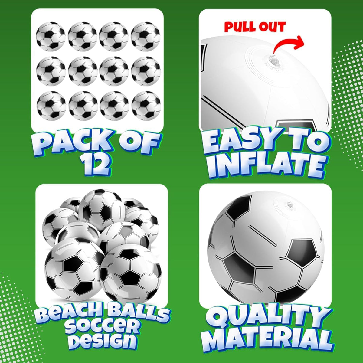 12-Pack Inflatable Soccer Balls 16-inch - Soccer Balls / 12 - image 2