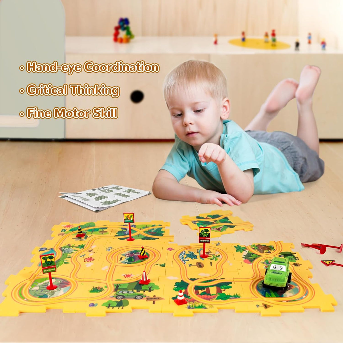 Plastic Floor Puzzles for Kids Ages 3-5 - Dinosaur - image 2