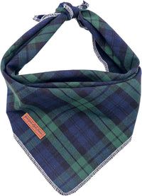 Dog Bandanas 1PC Washable Cotton Triangle Dog Scarfs for Small Medium - Small / Green Grid