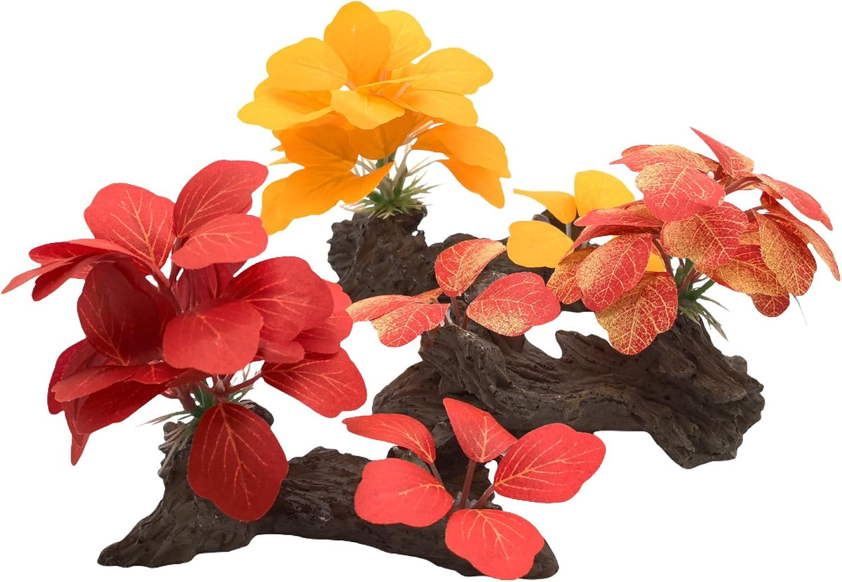 M2cbridge Artificial Fish Tank Plants Aquarium Plant Aquatic Water - 3pcs Big Colorful