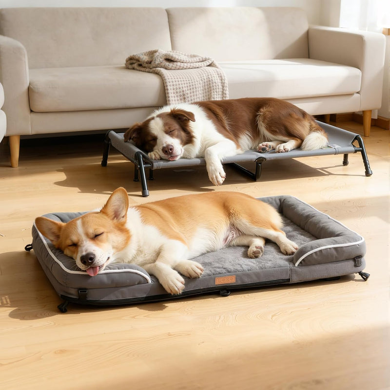 Lekereise Outdoor Elevated Dog Beds for Small Dogs - 38.8"L x 29.9"W x 10.2"Th