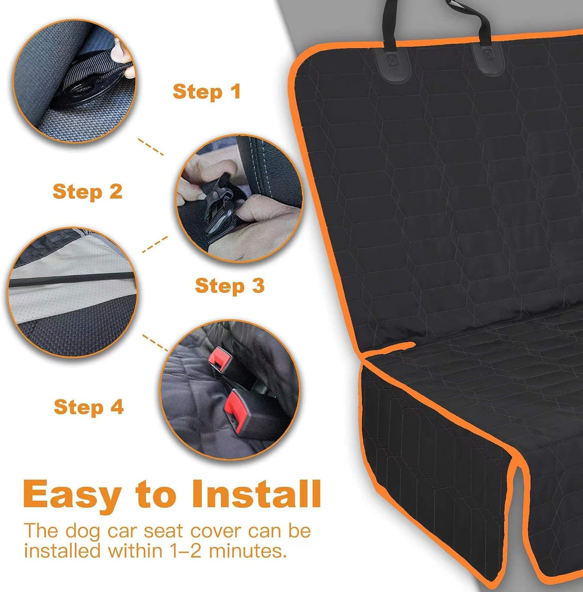 Dog Car Seat Cover for Back Seat - Truck-Orange / Truck Bench-61"W / 1 - image 2