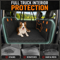 XL Hard-Bottom Dog Car Seat Extender for Trucks & SUVs – Waterproof Rear Seat Hammock for Large Dogs