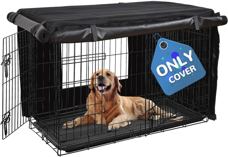 HONEST OUTFITTERS Dog Crate Cover 42 Inch Dog Kennel Cover for Large - Black / 55.0"L x 38.0"W x 45.0"H