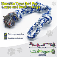 Rocfish [4 Pack] Dog Rope Toys for Aggressive Chewers - Multicolour / 4 Pack - Dog Rope - image 2