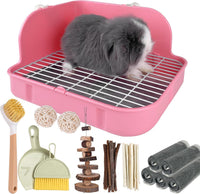 Rabbit Litter Box, Bunny Litter Box, Guinea Pig Potty Trained - Pink