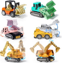 Oriate set of 6 diecast construction vehicles including excavator and bulldozer - view 16