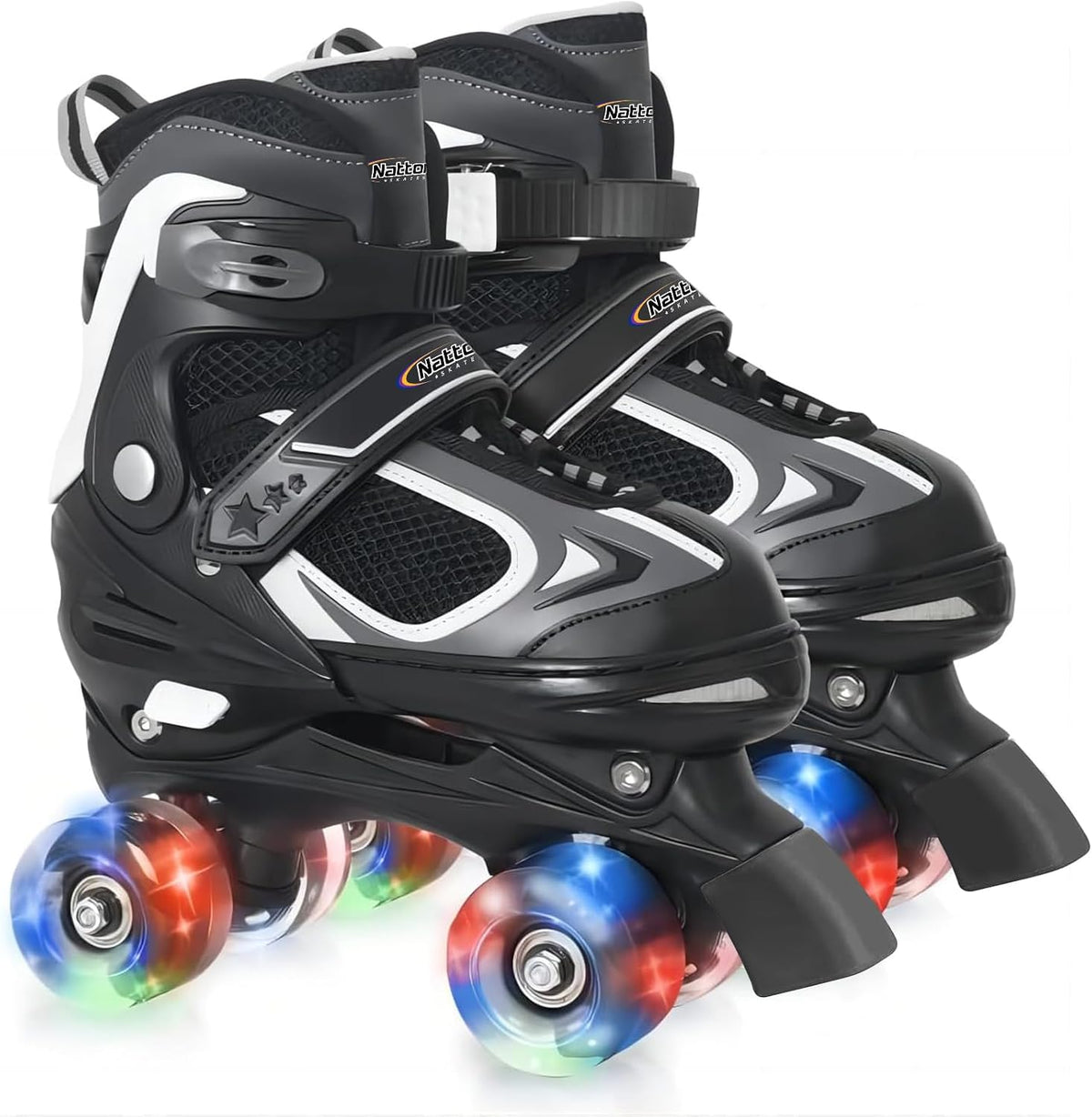 Kids Roller Skates for Boys - Black / Large(5-8)