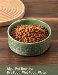 Ceramic Dog Bowl, Dogs Dish for Middle and Small Dogs, Puppy - Green - image 3