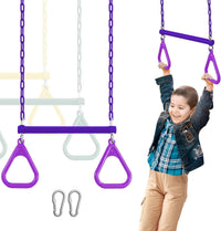 AOBOTE 16.5-inch trapeze swing bar with coated chains and snap hooks - view 3