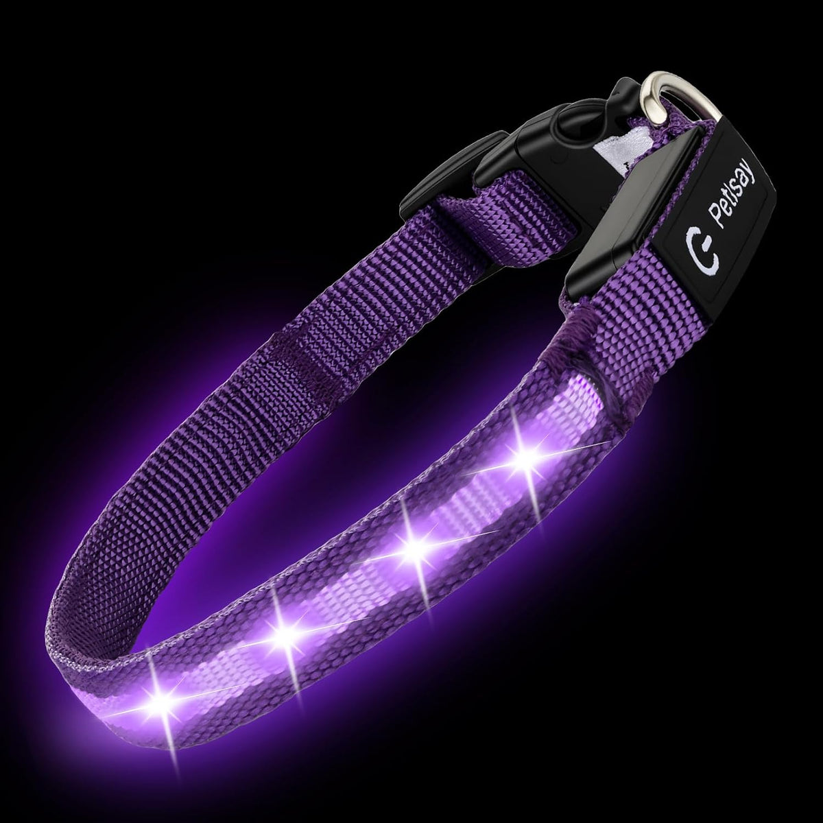 Super Bright LED Dog Collar, Waterproof Light up Collars – Essentials for Dogs - XS(Width:0.6",Length:8" - 11.5") / Purple - image 3