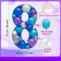 28 inch DIY Mosaic Balloon Number 1 Frame, Party Backdrop Decor – Fun for Kids & Family - Number 8 - image 4