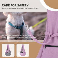 Adjustable Dog Sling Carrier with Pocket - Purple - image 4