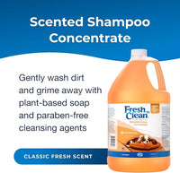 PetAg Fresh ’n Clean Moisturizing Shampoo, Classic Fresh Scent (15:1 Concentrate) - 1 Gallon - Moisturizes with Vitamin E & Aloe Vera - Strengthens & Repairs Coats - Soap Free