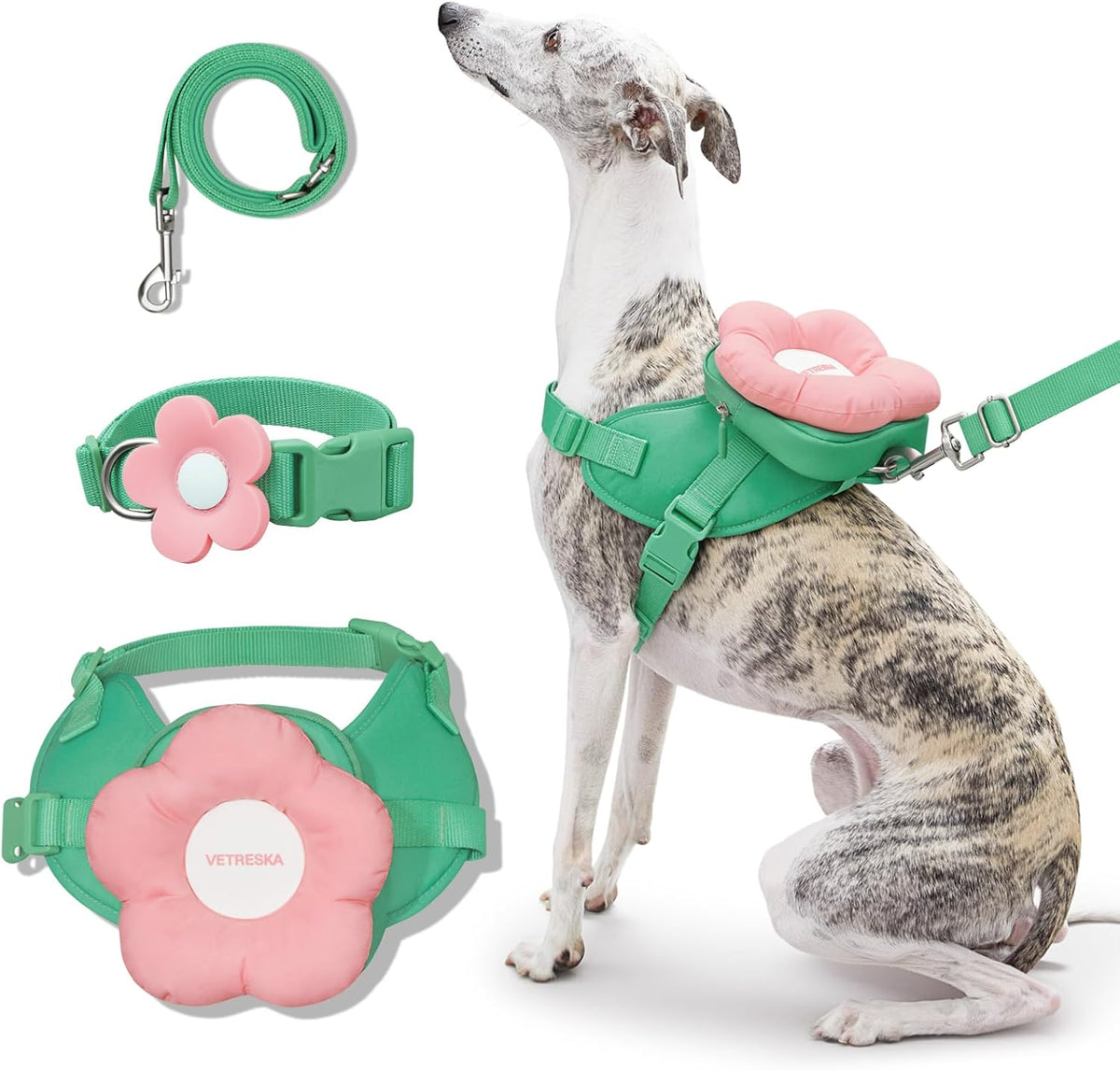 VETRESKA Flora Dog Harness, Leash and Collar Set - M