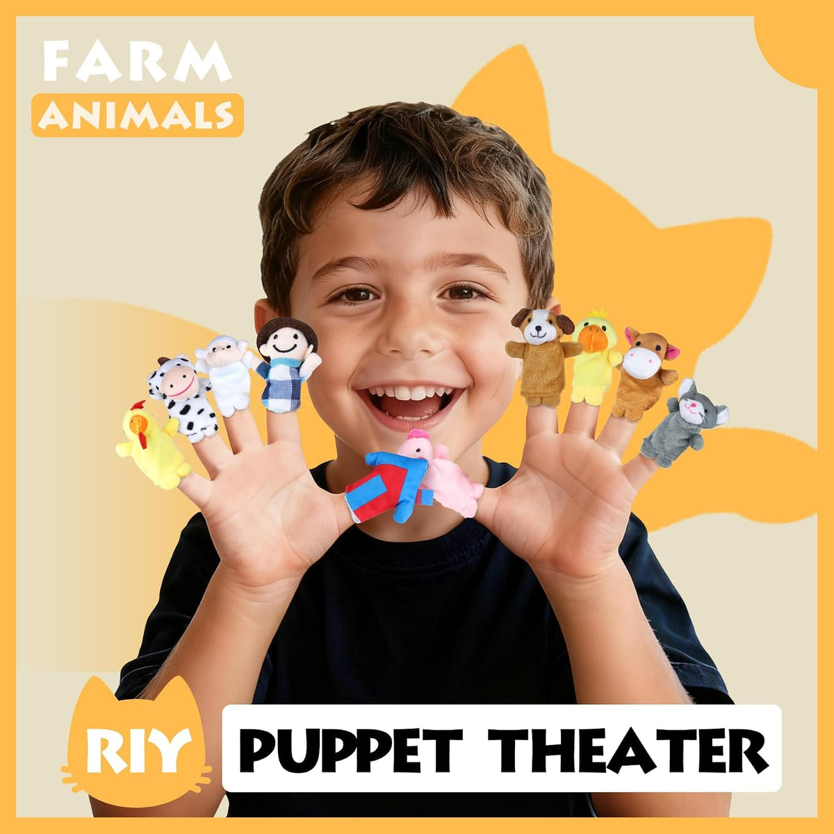 RIY 10Pcs Story Time Finger Puppets - Old Macdonald Had A Farm - image 2