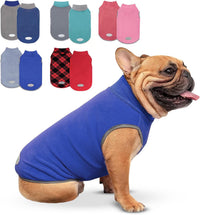 2 Pack Fleece Dog Sweater Pullover Lightweight Reflective Jacket – Essentials for Dogs - Blue & Mist Blue / Small