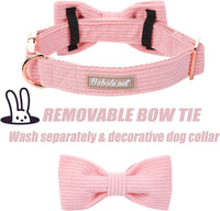 Green Dog Collar with Bow Tie, Christmas Bowtie Dog Collar M – Essentials for Dogs - XL / Pink - image 3