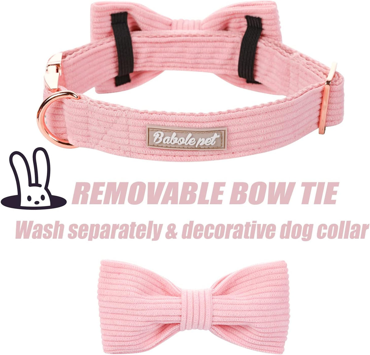 Green Dog Collar with Bow Tie, Christmas Bowtie Dog Collar M – Essentials for Dogs - XL / Pink - image 3