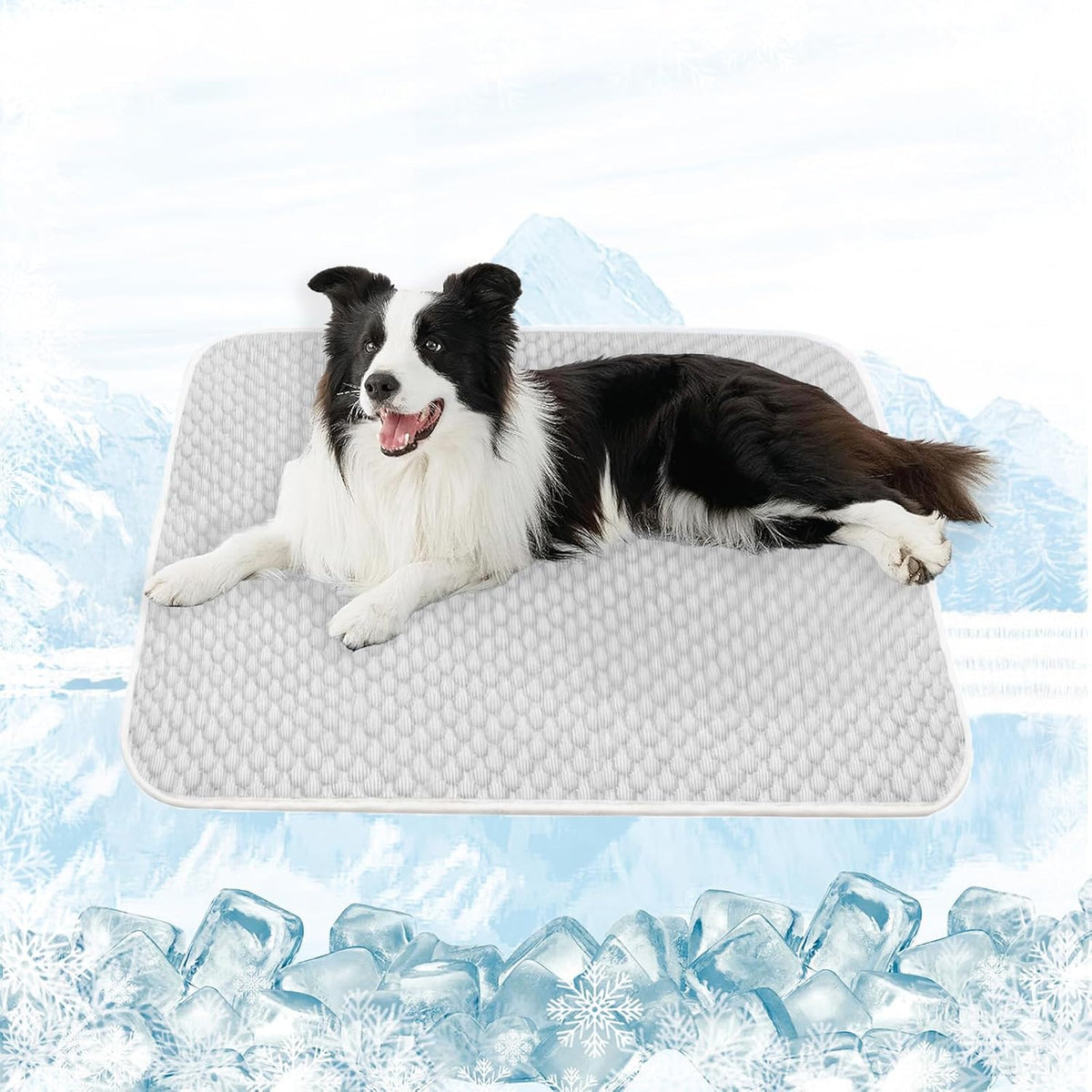 MICROCOSMOS Dog Sleeping Pad & Pet Cooling Mat - 36" x 36" / GreyWhite
